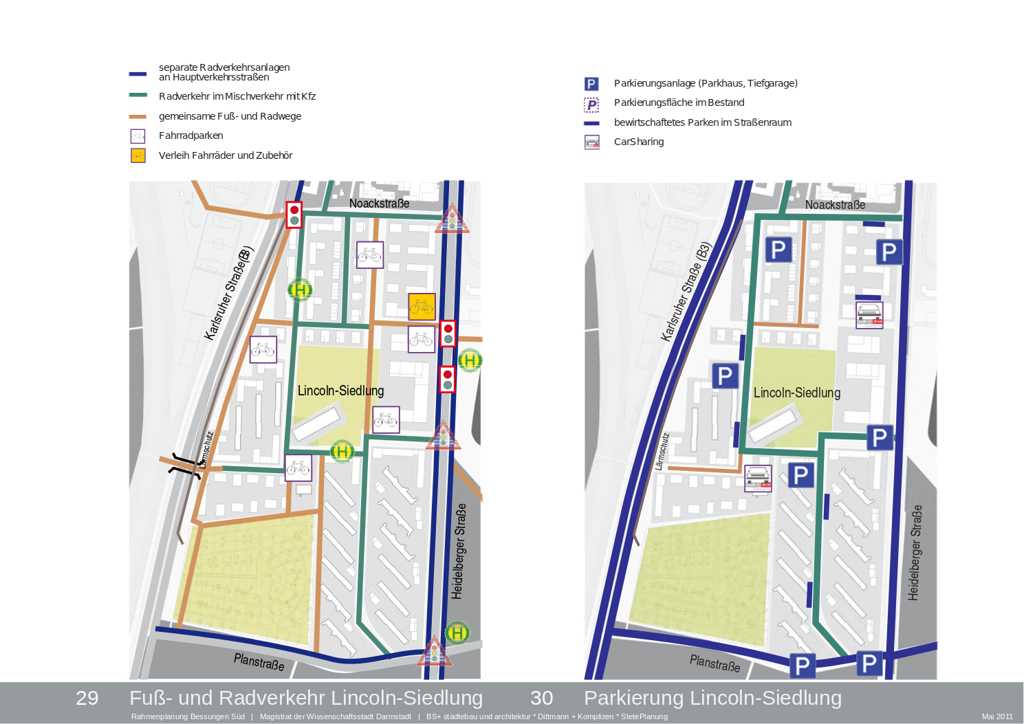 Mobilitätskonzept Lincolnsiedlung. Auszug aus dem Rahmenplan. Quelle: Stadt Darmstadt
